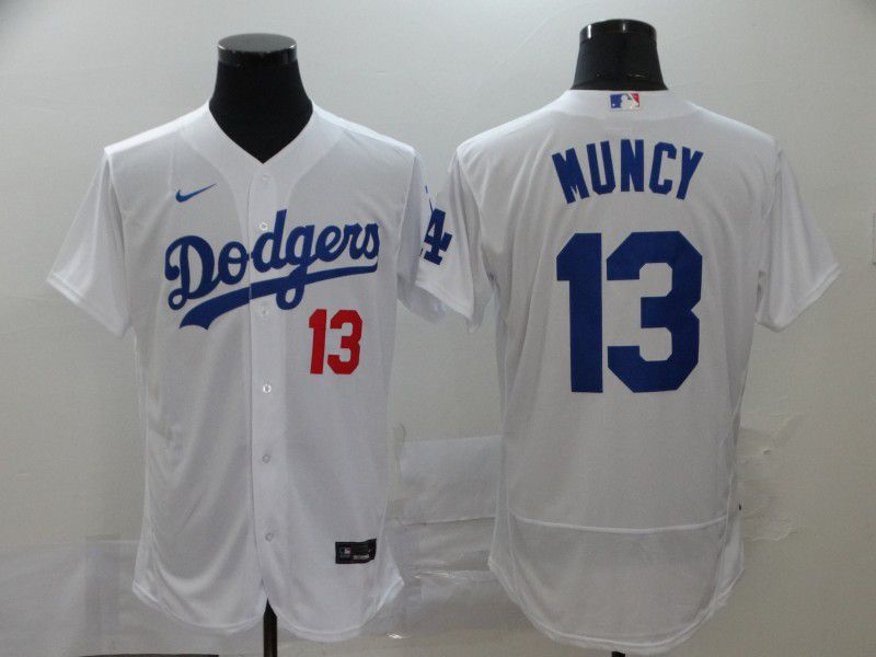 Men Los Angeles Dodgers #13 Muncy White Elite Nike Elite MLB Jerseys